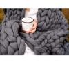 Chunky Knit Blanket,Warm and Comfortable Handwoven Throw Blankets,Giant Chenille Yarn Decorate Pet Bed Chair Cushion Carpet for Bedroom Home Decor view 4
