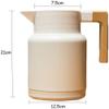 Thermos coffee pots stainless steel, thermos, high capacity, vacuum insulation, wooden handle high quality, for hot and cold tea coffee, kitchen, office -white||1.3L view 4