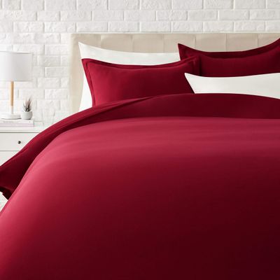 1 Pcs Light-Weight Cotton Comforter Bedding Set with Pillow Sham Goose Down-Alternative 500 GSM Premium Quality Comforter Set Oversized Queen, Burgundy