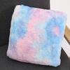 Cozomiz Reversible Faux Fur Sherpa Rainbow Throw Blanket Soft Fluffy Plush Shaggy Gradient Multi-Color Bed Throw Home Decor Cozy Warm 50" x 62" Inch Blue 2 view 2