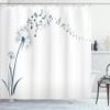 Ambesonne Music Shower Curtain, Flying Dandelions Notes Summer Spring Meadow Silhouette Softness Simple Print, Cloth Fabric Bathroom Decor Set with Hooks, 69" W x 84" L, Night Blue view 1
