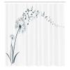 Ambesonne Music Shower Curtain, Flying Dandelions Notes Summer Spring Meadow Silhouette Softness Simple Print, Cloth Fabric Bathroom Decor Set with Hooks, 69" W x 84" L, Night Blue view 2