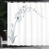 Ambesonne Music Shower Curtain, Flying Dandelions Notes Summer Spring Meadow Silhouette Softness Simple Print, Cloth Fabric Bathroom Decor Set with Hooks, 69" W x 84" L, Night Blue view 3