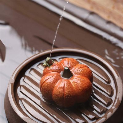 Yixing Purple Clay Pumpkin Frog Tea Pet Decoration Creative Water Spray Tea Ceremony