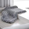 Chunky Knit Throw Blanket Inverse Growth Handmade Knitted Chenille Blankets Warm Soft Cozy Breathable for Sofa Couch Bed Home Decor Giant Yarn view 1