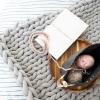 Chunky Knit Throw Blanket Inverse Growth Handmade Knitted Chenille Blankets Warm Soft Cozy Breathable for Sofa Couch Bed Home Decor Giant Yarn view 3