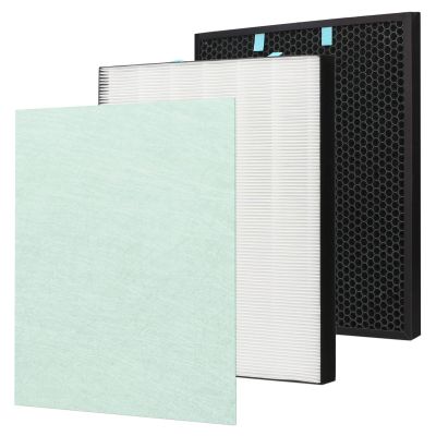 Replacement Post and Carbon Pre Filter compatible for Bissell Air400 Air Cleaner Purifier, 1 Pack 2521 Post Filter, 1 Pack 2520 Carbon and 1 Pre Filter, Compared to Part # 2521 and 2520