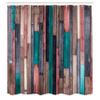 Ambesonne Wooden Print Shower Curtain, Brown Old Hardwood Floor Plank Grunge Lodge Garage Natural Rural Graphic, Cloth Fabric Bathroom Decor Set with Hooks, 69" W x 84" L, Pastel Pink view 2