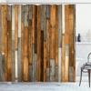 Ambesonne Wooden Print Shower Curtain, Brown Old Hardwood Floor Plank Grunge Lodge Garage Natural Rural Graphic, Cloth Fabric Bathroom Decor Set with Hooks, 69" W x 75" L, Dark Khaki view 1