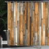 Ambesonne Wooden Print Shower Curtain, Brown Old Hardwood Floor Plank Grunge Lodge Garage Natural Rural Graphic, Cloth Fabric Bathroom Decor Set with Hooks, 69" W x 75" L, Dark Khaki view 3