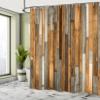 Ambesonne Wooden Print Shower Curtain, Brown Old Hardwood Floor Plank Grunge Lodge Garage Natural Rural Graphic, Cloth Fabric Bathroom Decor Set with Hooks, 69" W x 75" L, Dark Khaki view 4