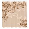 Ambesonne Oriental Shower Curtain, Floral Ivy Swirls and Leaves Abstract Modern Frame Like Artwork Image, Cloth Fabric Bathroom Decor Set with Hooks, 69" W x 84" L, Pale Brown view 2
