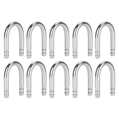 Zerodis 10Pcs Aquarium U-Shape Elbow Pipe Stainless Steel Oxygen Pump CO2 Tubing Aquarium Fish Accessory
