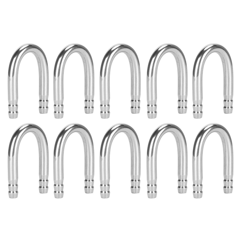 Zerodis 10Pcs Aquarium U-Shape Elbow Pipe Stainless Steel Oxygen Pump CO2 Tubing Aquarium Fish Accessory