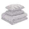 1 Pcs Pinch Pleat Comforter Set with Pillow Sham Light Weight Goose Down-Alternative Ultra-soft Cotton shell 500 GSM Comforter All Seasons Pintuck Style Comforter set King/Cal King, Pinch Light Grey view 2