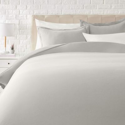 1 Pcs Light-Weight Cotton Comforter Bedding Set with Pillow Sham Goose Down-Alternative 500 GSM Premium Quality Comforter Set Oversized Queen, Silver