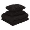 1 Pcs Pinch Pleat Comforter Set with Pillow Sham Light Weight Goose Down-Alternative Ultra-soft Cotton shell 500 GSM Comforter All Seasons Pintuck Style Comforter set King/Cal King, Pinch Black view 2
