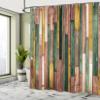 Ambesonne Wooden Print Shower Curtain, Brown Old Hardwood Floor Plank Grunge Lodge Garage Natural Rural Graphic, Cloth Fabric Bathroom Decor Set with Hooks, 69" W x 84" L, Pale Redwood view 4