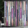 Ambesonne Wooden Print Shower Curtain, Brown Old Hardwood Floor Plank Grunge Lodge Garage Natural Rural Graphic, Cloth Fabric Bathroom Decor Set with Hooks, 69" W x 84" L, Fuchsia view 3