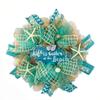 Artisan Natural Jute Beach, Coastal, Beach Wreath with Nautical Rope, Starfish & Greenery. 12" Wood "Life is Better at the Beach" Decoration view 1