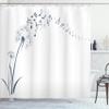 Ambesonne Music Shower Curtain, Flying Dandelions Notes Summer Spring Meadow Silhouette Softness Simple Print, Cloth Fabric Bathroom Decor Set with Hooks, 69" W x 70" L, Dark Teal view 1
