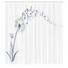 Ambesonne Music Shower Curtain, Flying Dandelions Notes Summer Spring Meadow Silhouette Softness Simple Print, Cloth Fabric Bathroom Decor Set with Hooks, 69" W x 70" L, Dark Teal view 2