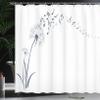 Ambesonne Music Shower Curtain, Flying Dandelions Notes Summer Spring Meadow Silhouette Softness Simple Print, Cloth Fabric Bathroom Decor Set with Hooks, 69" W x 70" L, Dark Teal view 3