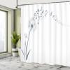 Ambesonne Music Shower Curtain, Flying Dandelions Notes Summer Spring Meadow Silhouette Softness Simple Print, Cloth Fabric Bathroom Decor Set with Hooks, 69" W x 70" L, Dark Teal view 4