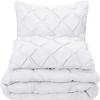 1 Pcs Pinch Pleat Comforter Set with Pillow Sham Light Weight Goose Down-Alternative Ultra-soft Cotton shell 500 GSM Comforter All Seasons Pintuck Style Comforter set King/Cal King, Pinch White view 2