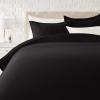 1 Pcs Light-Weight Cotton Comforter Bedding Set with Pillow Sham Goose Down-Alternative 500 GSM Premium Quality Comforter Set Oversized Queen, Black view 1