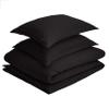 1 Pcs Light-Weight Cotton Comforter Bedding Set with Pillow Sham Goose Down-Alternative 500 GSM Premium Quality Comforter Set Oversized Queen, Black view 2