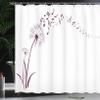 Ambesonne Music Shower Curtain, Flying Dandelions Notes Summer Spring Meadow Silhouette Softness Simple Print, Cloth Fabric Bathroom Decor Set with Hooks, 69" W x 84" L, Dark Purple view 3