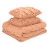 1 Pcs Pinch Pleat Comforter Set with Pillow Sham Light Weight Goose Down-Alternative Ultra-soft Cotton shell 500 GSM Comforter All Seasons Pintuck Style Comforter set King/Cal King, Pinch Peach view 2