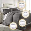 7 Pcs Bedding Set Grey-Oversized King Size 100% Cotton Yarns 600 Thread Counts Luxurious Bedding Collection, 7 Pcs Includes -1 Fitted 18" DP,1 Flat,2 Pillowcases,1 Duvet Cover with 2 Pillow Shams view 3