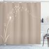 Ambesonne Music Shower Curtain, Flying Dandelions Notes Summer Spring Meadow Silhouette Softness Simple Print, Cloth Fabric Bathroom Decor Set with Hooks, 69" W x 70" L, Warm Taupe view 1