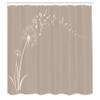 Ambesonne Music Shower Curtain, Flying Dandelions Notes Summer Spring Meadow Silhouette Softness Simple Print, Cloth Fabric Bathroom Decor Set with Hooks, 69" W x 70" L, Warm Taupe view 2