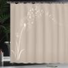 Ambesonne Music Shower Curtain, Flying Dandelions Notes Summer Spring Meadow Silhouette Softness Simple Print, Cloth Fabric Bathroom Decor Set with Hooks, 69" W x 70" L, Warm Taupe view 3