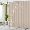 Ambesonne Music Shower Curtain, Flying Dandelions Notes Summer Spring Meadow Silhouette Softness Simple Print, Cloth Fabric Bathroom Decor Set with Hooks, 69" W x 70" L, Warm Taupe view 4
