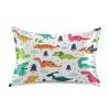 Blueangle Funny Cartoon Dinosaur Satin Pillowcase for Hair and Skin Silk Pillowcase, Queen Size(20x30 inches) - Satin Pillow Covers with Envelope Closure view 1