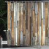 Ambesonne Wooden Print Shower Curtain, Brown Old Hardwood Floor Plank Grunge Lodge Garage Natural Rural Graphic, Cloth Fabric Bathroom Decor Set with Hooks, 69" W x 84" L, Dark Sepia view 3