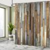 Ambesonne Wooden Print Shower Curtain, Brown Old Hardwood Floor Plank Grunge Lodge Garage Natural Rural Graphic, Cloth Fabric Bathroom Decor Set with Hooks, 69" W x 84" L, Dark Sepia view 4