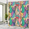 Ambesonne Cat Shower Curtain, Colorful Kittens Domestic Contour Geometric Design, Cloth Fabric Bathroom Decor Set with Hooks, 69" W x 75" L, Dark Mustard view 4