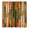 Ambesonne Wooden Print Shower Curtain, Brown Old Hardwood Floor Plank Grunge Lodge Garage Natural Rural Graphic, Cloth Fabric Bathroom Decor Set with Hooks, 69" W x 70" L, Burnt Orange view 2