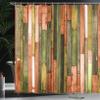 Ambesonne Wooden Print Shower Curtain, Brown Old Hardwood Floor Plank Grunge Lodge Garage Natural Rural Graphic, Cloth Fabric Bathroom Decor Set with Hooks, 69" W x 70" L, Burnt Orange view 3