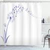 Ambesonne Music Shower Curtain, Flying Dandelions Notes Summer Spring Meadow Silhouette Softness Simple Print, Cloth Fabric Bathroom Decor Set with Hooks, 69" W x 75" L, Dark Lavender view 1