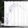 Ambesonne Music Shower Curtain, Flying Dandelions Notes Summer Spring Meadow Silhouette Softness Simple Print, Cloth Fabric Bathroom Decor Set with Hooks, 69" W x 75" L, Dark Lavender view 3