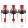 3PCS Glass Seasoning Jar, Spoon and Lid 2 In 1 Design, Transparent Empty Spice Container, for Oil, Salt, Sugar, Honey, Spice Seasoning Device view 1