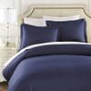 7 Pcs Bedding Set Navy-Cal King/King Size 100% Cotton Yarns 600 Thread Counts Luxurious Bedding Collection, 7 Pcs Includes -1 Fitted 18" DP,1 Flat,2 Pillowcases,1 Duvet Cover with 2 Pillow Shams view 1