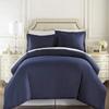 7 Pcs Bedding Set Navy-Cal King/King Size 100% Cotton Yarns 600 Thread Counts Luxurious Bedding Collection, 7 Pcs Includes -1 Fitted 18" DP,1 Flat,2 Pillowcases,1 Duvet Cover with 2 Pillow Shams view 2
