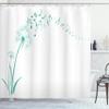 Ambesonne Music Shower Curtain, Flying Dandelions Notes Summer Spring Meadow Silhouette Softness Simple Print, Cloth Fabric Bathroom Decor Set with Hooks, 69" W x 70" L, Dark Seafoam view 1